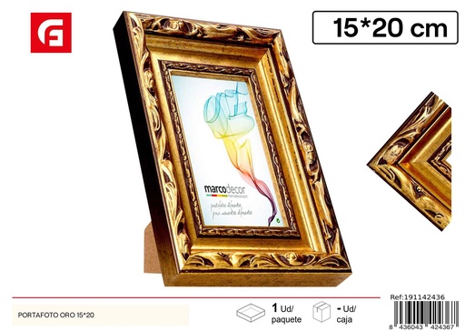 [191142436] Portafoto oro 15 x 20 cm - Marco decorativo en color dorado  