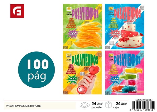 [202400351] Libro de 100 páginas pasatiempos - Material escolar 