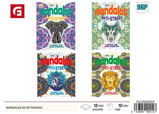 [202400414] Libro de mandalas 96 páginas - Libros de colorear y cuentos