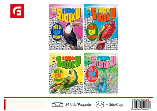 [202480008] Libros de sudokus 164 páginas - Material escolar y juegos