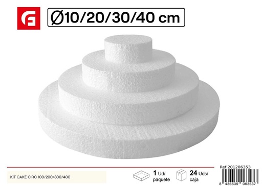 [201206353] Kit de modelos de espuma para pasteles circulares