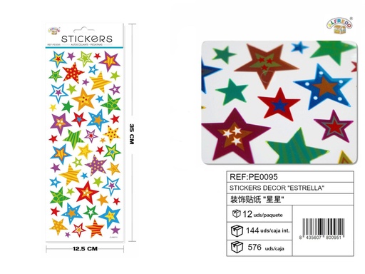 [PE0095] Pegatinas decorativas "Estrella" 12.5x35cm - Decoraciones infantiles