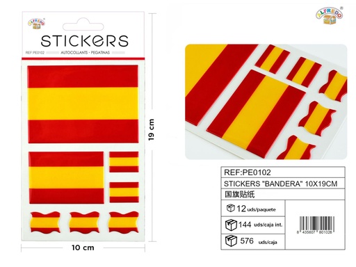 [PE0102]  Pegatinas "bandera" 10X19CM, decoración