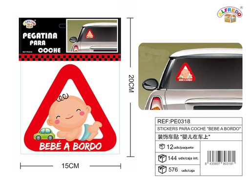[PE0318] Stickers para coche "Bebé a bordo" - 15 x 20 cm