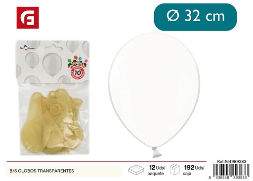 [164989383] Globos transparentes B/S - Accesorios para fiesta  
