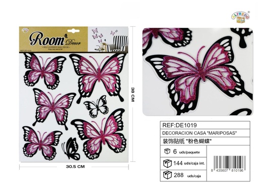 [DE1019] decoración de casa "mariposas rosas" 30.5x38 cm - Accesorios decorativos