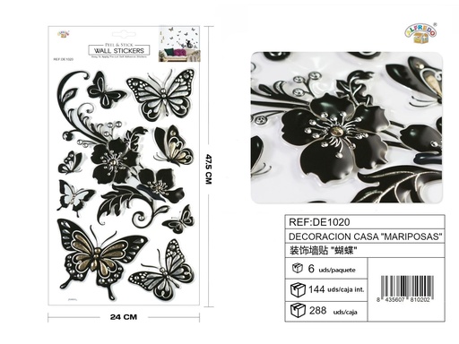 [DE1020] Decoración pop up "Mariposas" 24x47.5cm - Decoración con mariposas