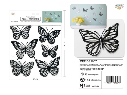 [DE1057] Decoración de casa "Mariposas Negras" 25x31 cm - Adornos decorativos
