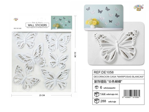 [DE1058] Decoración de casa "Mariposas Blancas" 25x31 cm - Adornos decorativos