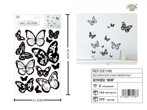 [DE1166] Decoración casa "Mariposa" 21x36.5cm - Decoraciones de vinilo