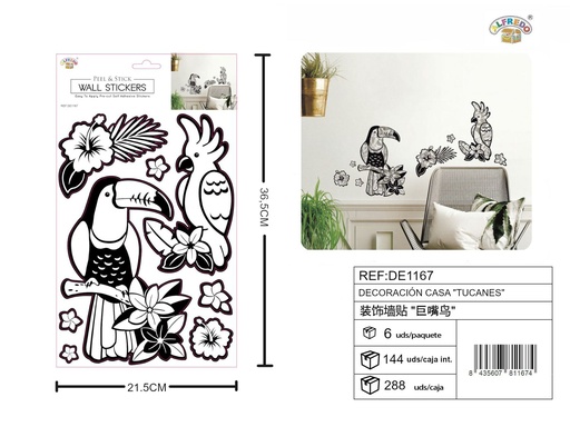 [DE1167] Decoración casa "Tucanes" 21x36.5cm - Decoraciones de vinilo