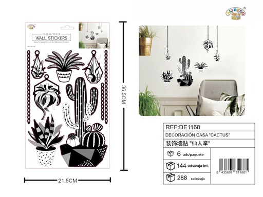 [DE1168] Decoración casa "Cactus" 21x36.5cm - Decoraciones de vinilo