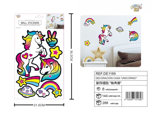[DE1169] Decoración casa "Unicornio" 21x36.5cm - Decoraciones de vinilo