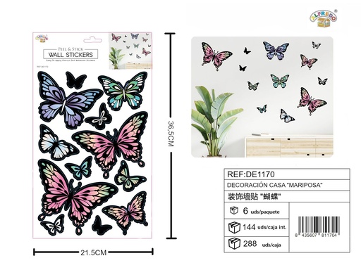 [DE1170] Decoración casa "Mariposa" 21x36.5cm - Decoraciones de vinilo