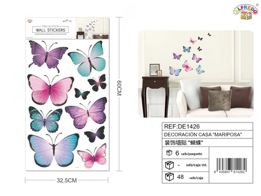 [DE1426] Decoración de casa "Mariposa" 32,5X60CM - Accesorios decorativos 