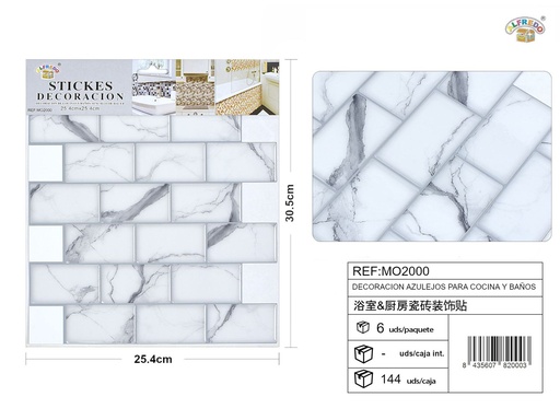 [MO2000] Decoración azulejos para cocina y baños 25.4x30.5cm para azulejos