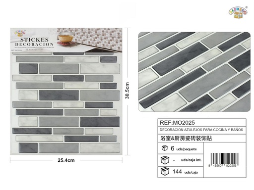 [MO2025] Decoración azulejos para cocina y baños 25.4x30.5cm para azulejos