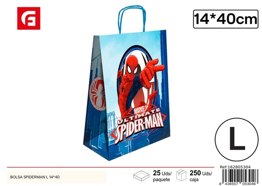 [162805304] Bolsa regalo Spiderman L 14*40 cm - Regalos y envoltorios de cumpleaños