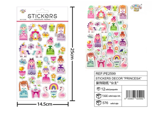 [PE2599] Stickers decor "princesa" 14x25 cm - Pegatinas infantiles