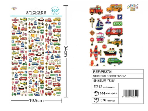 [PE2701] Stickers decor "avión" 19.5x34 cm - Pegatinas infantiles