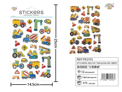 [PE2703] Stickers decor "Máquina de obra" - 14.5 x 25 cm