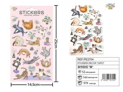 [PE2704] Stickers decor "gato" 14.5x25 cm - Pegatinas infantiles