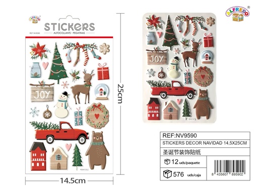 [NV9590] Stickers de Decoración Navideña 14.5X25CM - Accesorios decorativos para Navidad