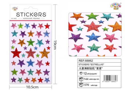 [200788862] Stickers de Estrellas 10x19 cm - Pegatinas decorativas para niños