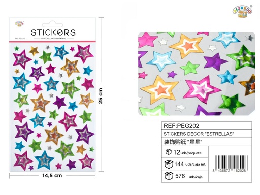 [PEG202] Stickers decor "Estrellas" - 14.5 x 25 cm