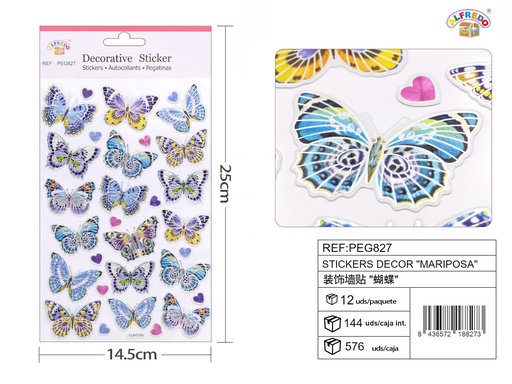 [PEG827] Stickers decor "Mariposa" - 14.5 x 25 cm