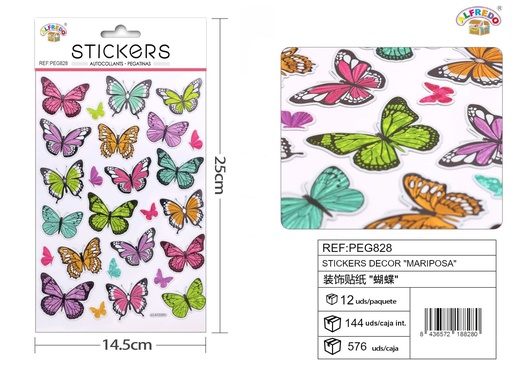 [PEG828] Stickers decor "Mariposa" - 14.5 x 25 cm