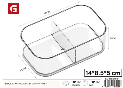 [120926151] Bandeja organizadora N.2 con divisiones - Plásticos para el hogar