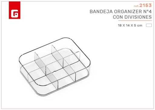 [120926153] Bandeja organizadora con divisiones - Organizadores de plástico