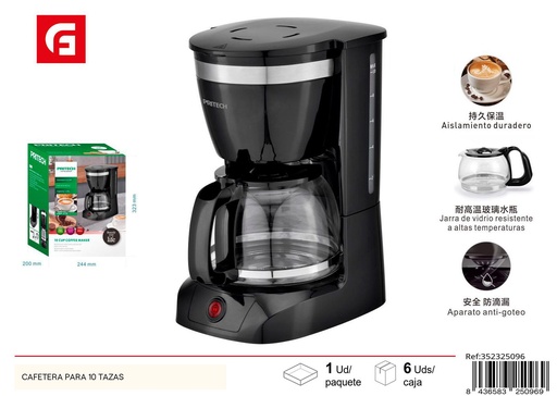 [352325096] Cafetera de goteo para 10 tazas - Electrodomésticos y cafeteras