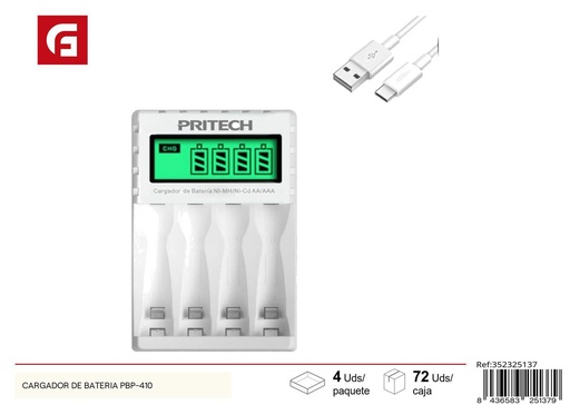 [352325137] Cargador de batería PBP-410 para dispositivos electrónicos