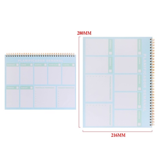 [998267] Planificador semanal 100g 50 páginas - Material de oficina