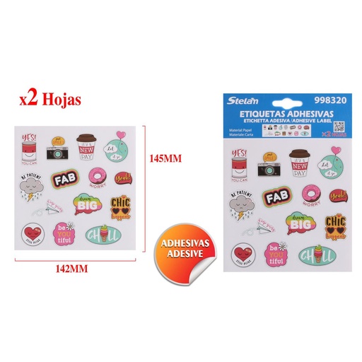 [998320] Pegatinas adhesivas 2 piezas - Material de papelería y manualidades