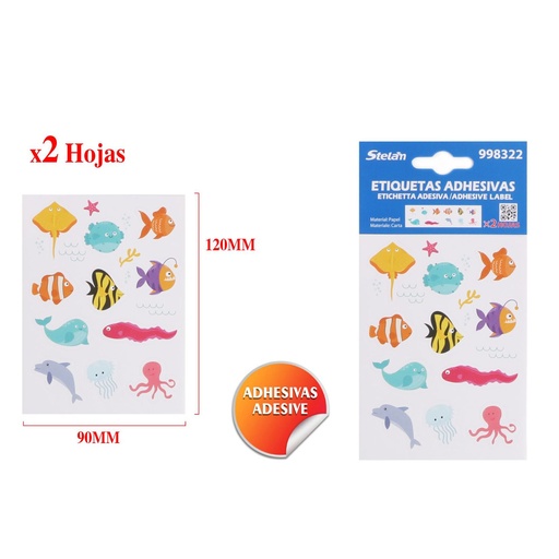 [998322] Pegatinas adhesivas 2 piezas - Material de papelería y manualidades