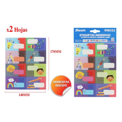 [998332] Pegatinas adhesivas 2 piezas - Material de papelería y manualidades