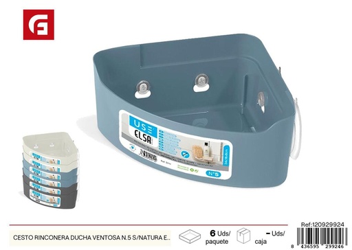 [120929924] Cesto rinconera con ventosa para ducha N.5 Elsa Collection