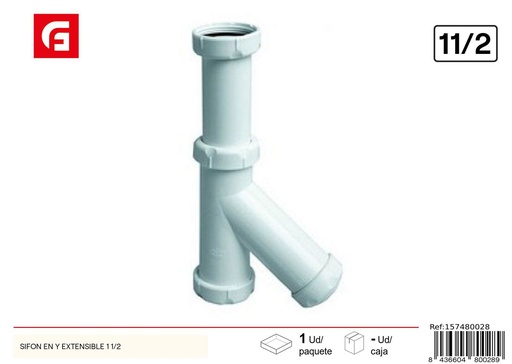 [157480028] Sifón en Y extensible 1 1/2 - Accesorios de fontanería