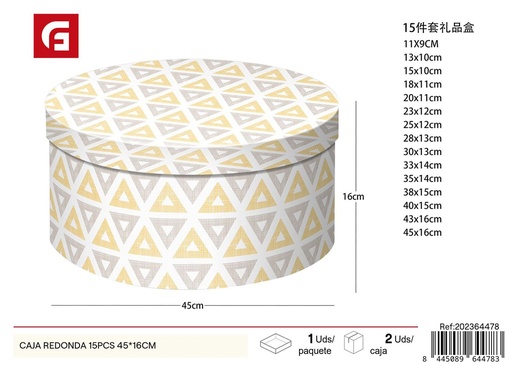 [202364478] Caja redonda 15 piezas 45*16 cm - Artículos de regalo