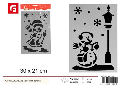 [201411261] Plantilla navidad 2 mod. surt. 30x21cm - Decoraciones navideñas