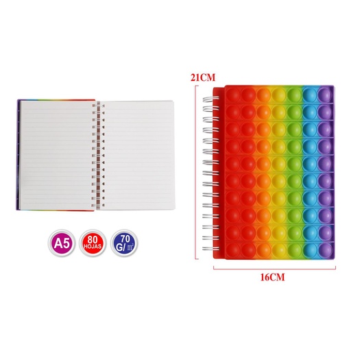 [864544] Cuaderno A5 con espiral de silicona - Papelería y material escolar