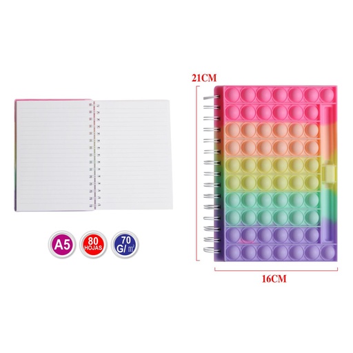 [864545] Cuaderno A5 desestresante con espiral - Papelería y material escolar