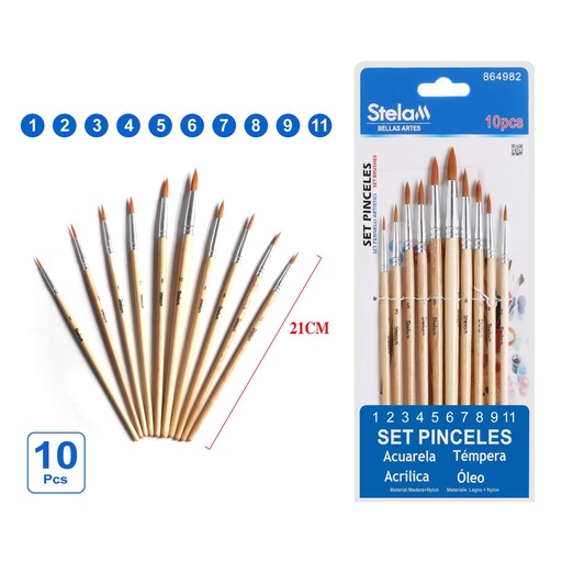 [864982] Set de pinceles 10 piezas - Material de arte