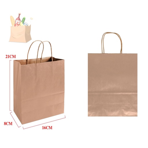 [865025] Bolsa de regalo papel kraft 16x21x8 cm - Regalos y envoltorios