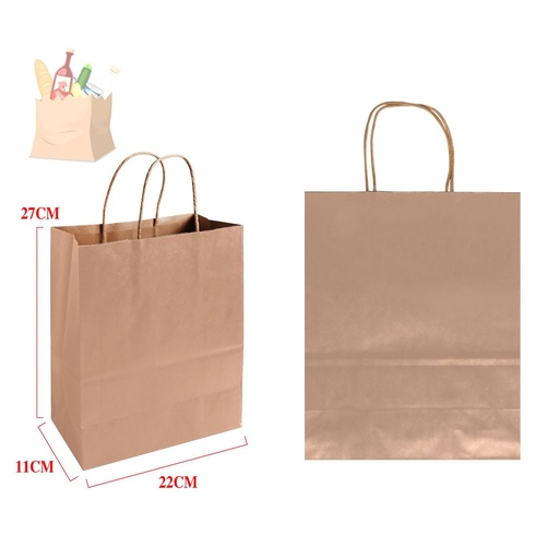 [865026] Bolsa de papel kraft 22x27x11cm - Artículos de regalo