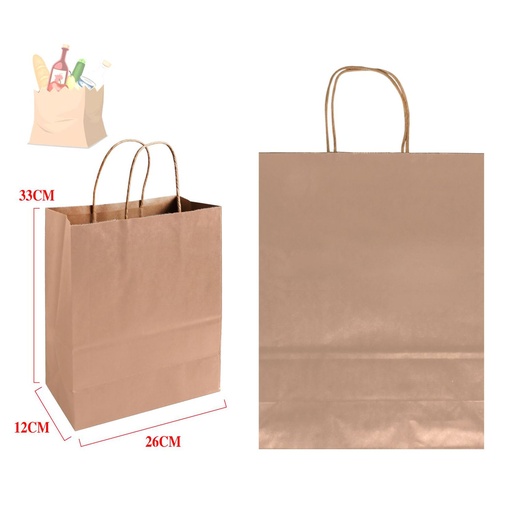 [865027] Bolsa de regalo Kraft 26X33X12 cm - Bolsas de regalo