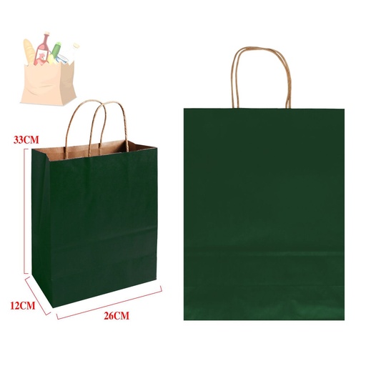 [865054] Bolsa de regalo Kraft 26X33X12 cm - Bolsas de regalo